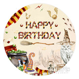 Load image into Gallery viewer, Lofaris Cute Magic Things Spread Happy Birthday Round Backdrop