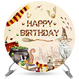 Load image into Gallery viewer, Lofaris Cute Magic Things Spread Happy Birthday Round Backdrop