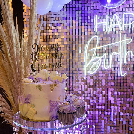 Lofaris Cute Party Shimmer Wall Backdrop Panels Favor For Birthday House Decoration Event