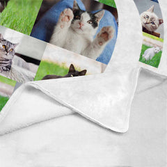 Lofaris Cute Personalized Cat Portrait Throw Blanket As Gift