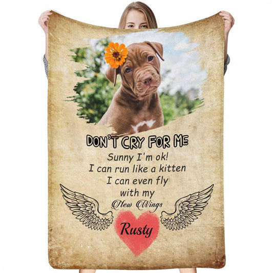 Lofaris Cute Personalized Dog Portrait Throw Blanket As Gift