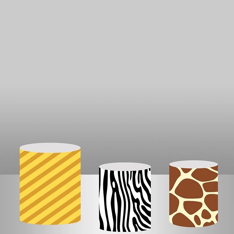 Lofaris Cute Zebra Pattern Backdrop Plinth Cylinder Cover Kit