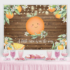 Lofaris Cutie Rustic Wooden Orange Backdrop for Baby Shower