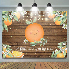 Lofaris Cutie Rustic Wooden Orange Backdrop for Baby Shower