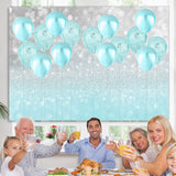 Load image into Gallery viewer, Lofaris Cyan Glitter Balloon Bokeh Backdrop for Birthday Party