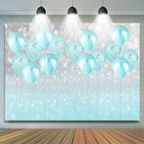 Load image into Gallery viewer, Lofaris Cyan Glitter Balloon Bokeh Backdrop for Birthday Party
