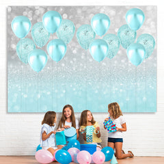 Lofaris Cyan Glitter Balloon Bokeh Backdrop for Birthday Party