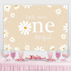 Lofaris Daisy Floral Little Miss 1st Birthday Backdrop