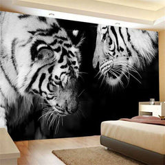 Lofaris Dark And Grey Tiger Animal 3D Printed Wall Tapestry