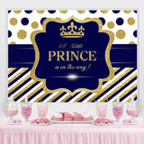 Load image into Gallery viewer, Lofaris Dark Blue and Golden Dots Baby Shower Backdrop for Boy