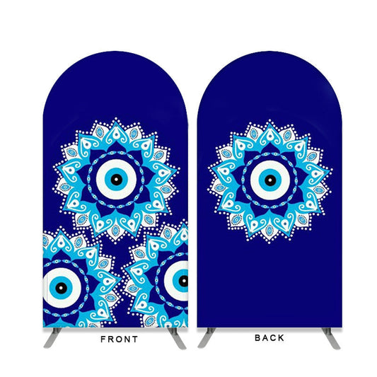Lofaris Dark Blue Eye Theme Double Sided Arch Backdrop for Party