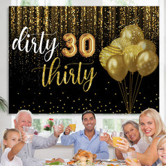Lofaris Dark Brown Dirty Thirty Balloons Birthday Backdrop