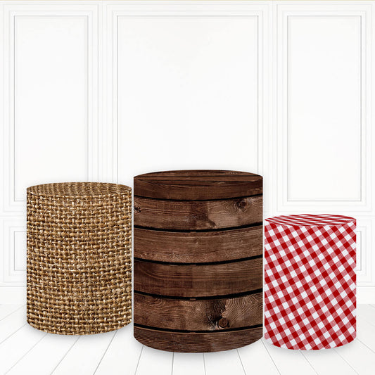 Lofaris Dark Brown Simple Wooden Pedestal Cover Lattice Plinth