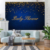 Load image into Gallery viewer, Lofaris Dark Bule and Golden Bokeh Baby Shower Party Backdrop