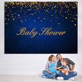 Load image into Gallery viewer, Lofaris Dark Bule and Golden Bokeh Baby Shower Party Backdrop