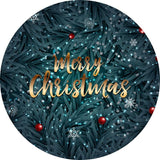 Load image into Gallery viewer, Lofaris Dark Green Leaves Custom Circle Merry Chrismas Backdrop