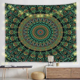 Load image into Gallery viewer, Lofaris Dark Green Mandala Trippy Room Decoration Wall Tapestry
