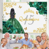 Load image into Gallery viewer, Lofaris Dark Green Princess Sweet 15 Happy Birthday Backdrop