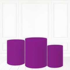 Lofaris Dark Purple Cake Table Cover Solid Color Theme Pillar Wrap