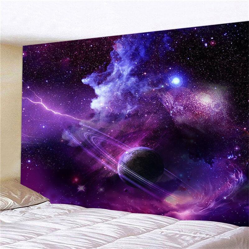 Lofaris Dark Purple Galaxy Room Dorm Decoration Wall Tapestry