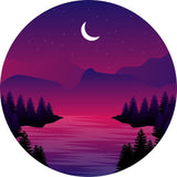 Load image into Gallery viewer, Lofaris Dark Purple Night And Moon Round Birthday Backdrop
