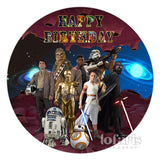 Load image into Gallery viewer, Lofaris Dark Red Planet Scifi Theme Happy Birthday Round Backdrop