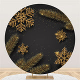 Load image into Gallery viewer, Lofaris Dary Grey With Gold Snowflake Circle Christmas Backdrop
