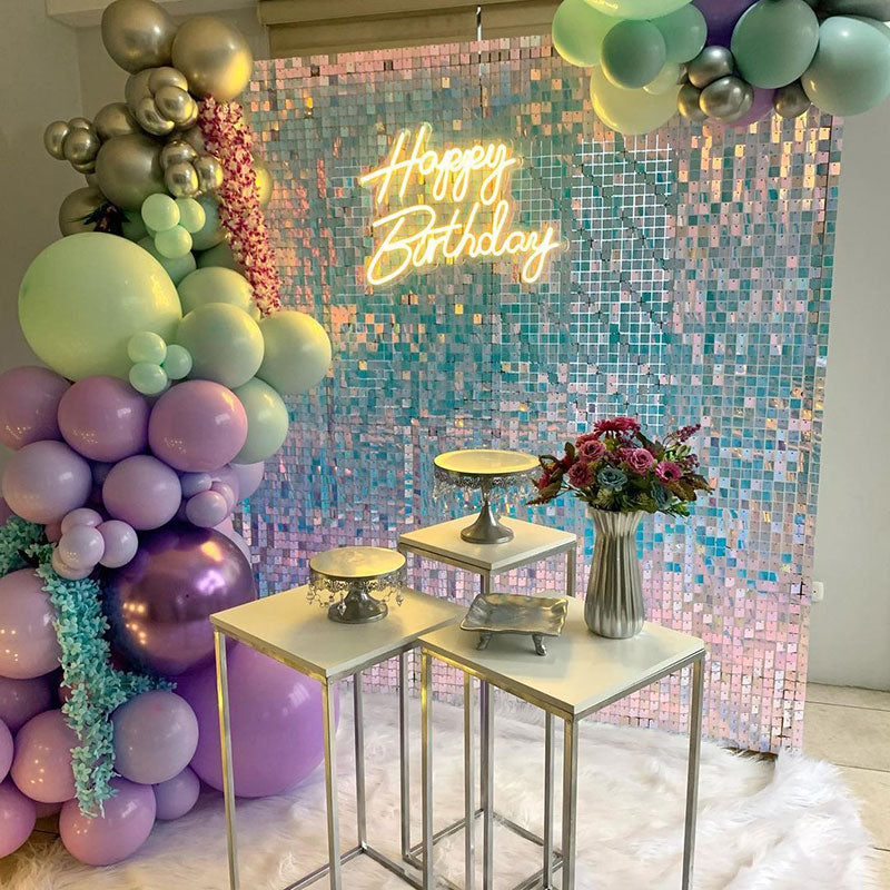 Lofaris Glitter Shimmer Mirror Sequin Tile Panel For Graduation Party
