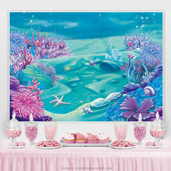 Lofaris Deep Blue Sea Castle Shell Theme Birthday Backdrop