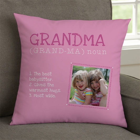 Lofaris Definition Of Grandma Custom Photo Decor Pillow Gift