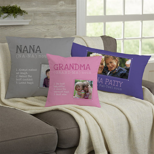 Lofaris Definition Of Grandma Custom Photo Decor Pillow Gift