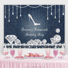Lofaris Denim and Diamonds Jean High Heel Birthday Backdrop