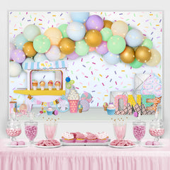 Lofaris Dessert Store Glitter Balloon Happy 1St Birthdab Backdrop