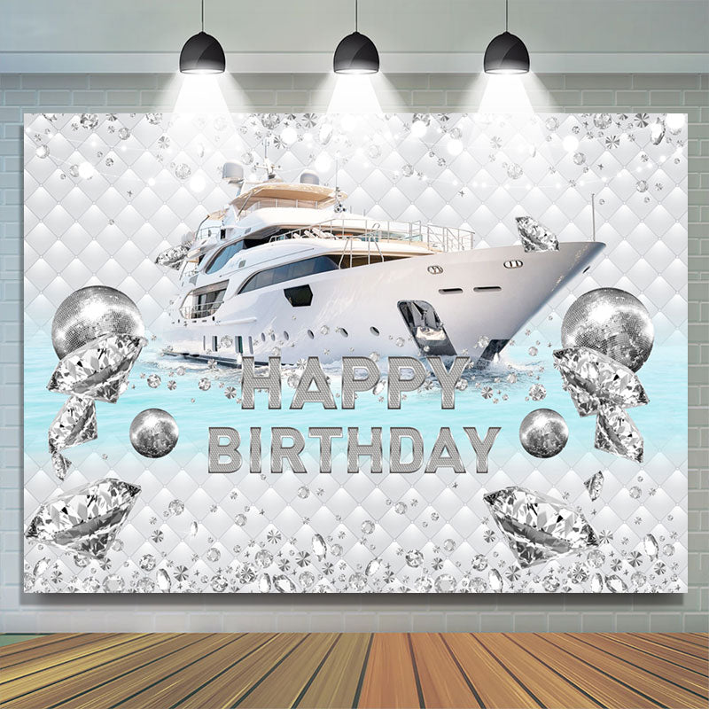 Lofaris Diamond Ship Theme Grand Happy Birthday Backdrop