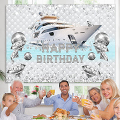 Lofaris Diamond Ship Theme Grand Happy Birthday Backdrop
