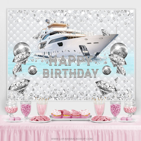 Lofaris Diamond Ship Theme Grand Happy Birthday Backdrop