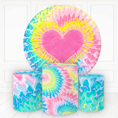 Lofaris Different Graffiti Colorful Heart Round Backdrop Kit