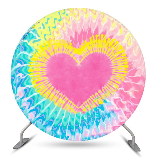 Lofaris Different Graffiti Colorful Heart Round Backdrop Kit