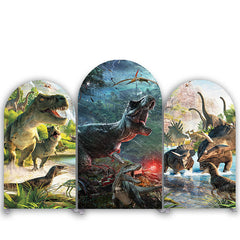 Lofaris Dinosaur Forest World Birthday Arch Backdrop Kit