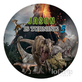 Load image into Gallery viewer, Lofaris Dinosaur Group Volcano Theme Round Birthday Backdrop For Kid