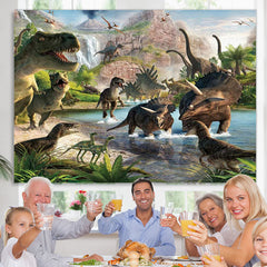 Lofaris Dinosaur World Nature Mountain Birthday Party Backdrop