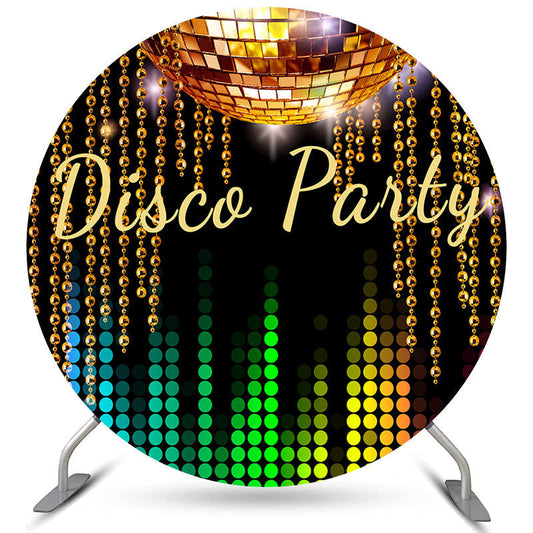 Lofaris Disco Party Happy Birthday Circle Backdrop For Adults