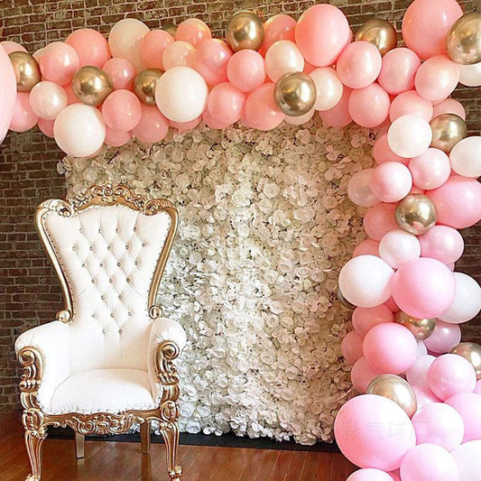 Lofaris DIY Pink 117 Pack Balloon Arch Kit | Garland Party Decorations - Gold | White