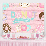 Load image into Gallery viewer, Lofaris Donut Grow Up With Pink Brick Baby Shower Backdrop