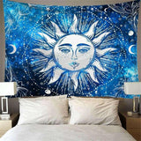 Load image into Gallery viewer, Lofaris Dream Blue Sun Bohemian Abstract Trippy Wall Tapestry