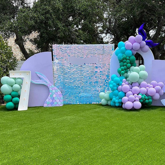 Lofaris Dream Iridescent Blue Shimmer Wall Panels For Birthday Party Decor