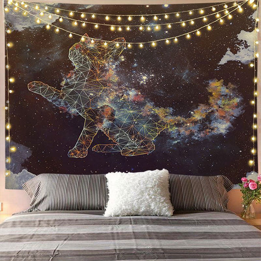 Lofaris Dream Starry Cat Galaxy Trippy Novelty Wall Tapestry