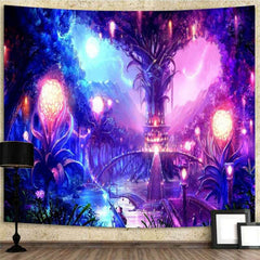Lofaris Dream World Trippy Novelty Fairytale Forest Wall Tapestry