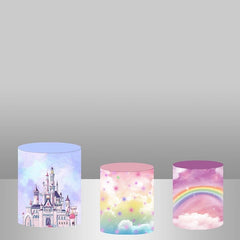 Lofaris Dreamy Castle Rainbow Backdrop Plinth Cylinder Cover Kit
