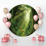 Load image into Gallery viewer, Lofaris Dreamy Jungle Circle Magic Forest Round Backdrop